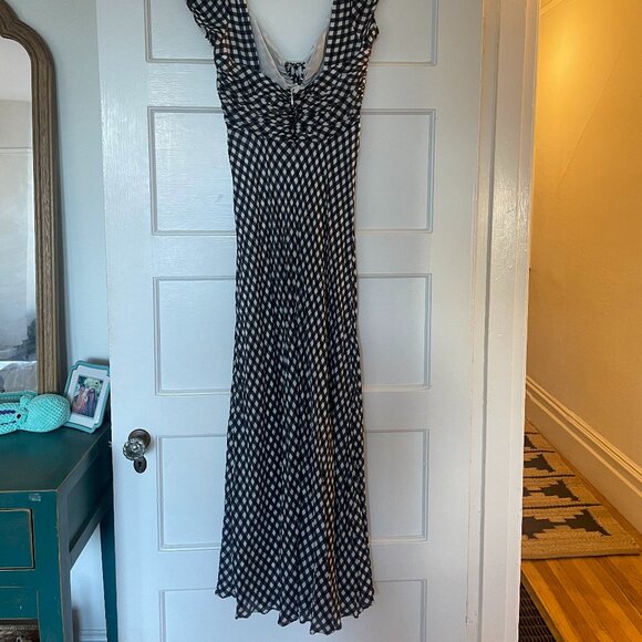 J. Crew Collection tie-neck cap-sleeve maxi dress in gingham, Size 8 - Picture 3 of 6